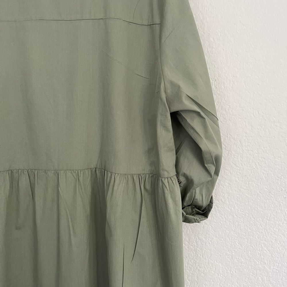Haven Hearts Olive Green Button-Up Oversized Maxi Dress - Picture 6 of 10